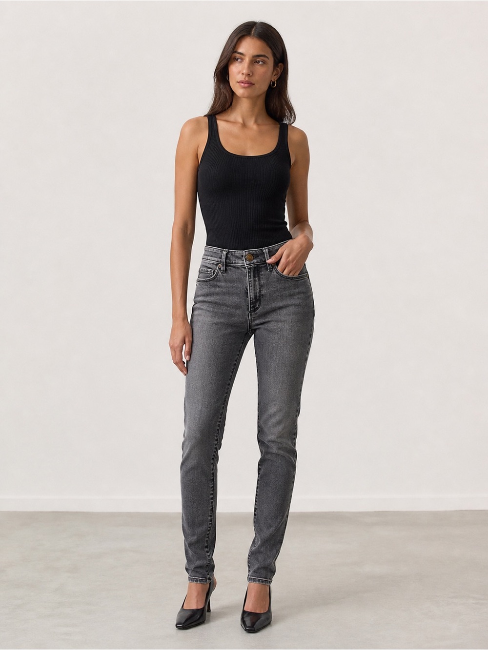 LOFT Women's Washed Gray Skinny Jeans